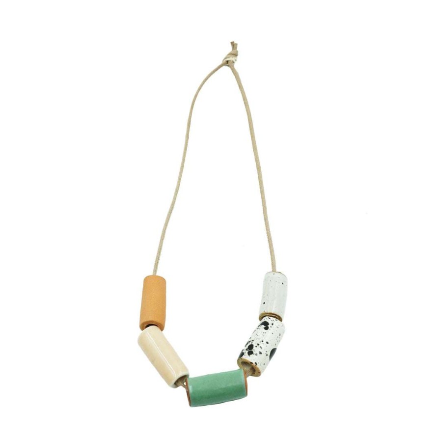 Jewelry * | The Pursuits Of Happiness Jewelry Blush/Seafoam Ceramic Bead Necklace Default