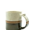 Home * | Home Essentials Speckled Mug W/ Stripe By Terra Noir Black/Cream