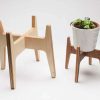 Home * | Home Essentials Mid Mod Wood Plant Stand Medium By Incidental Design