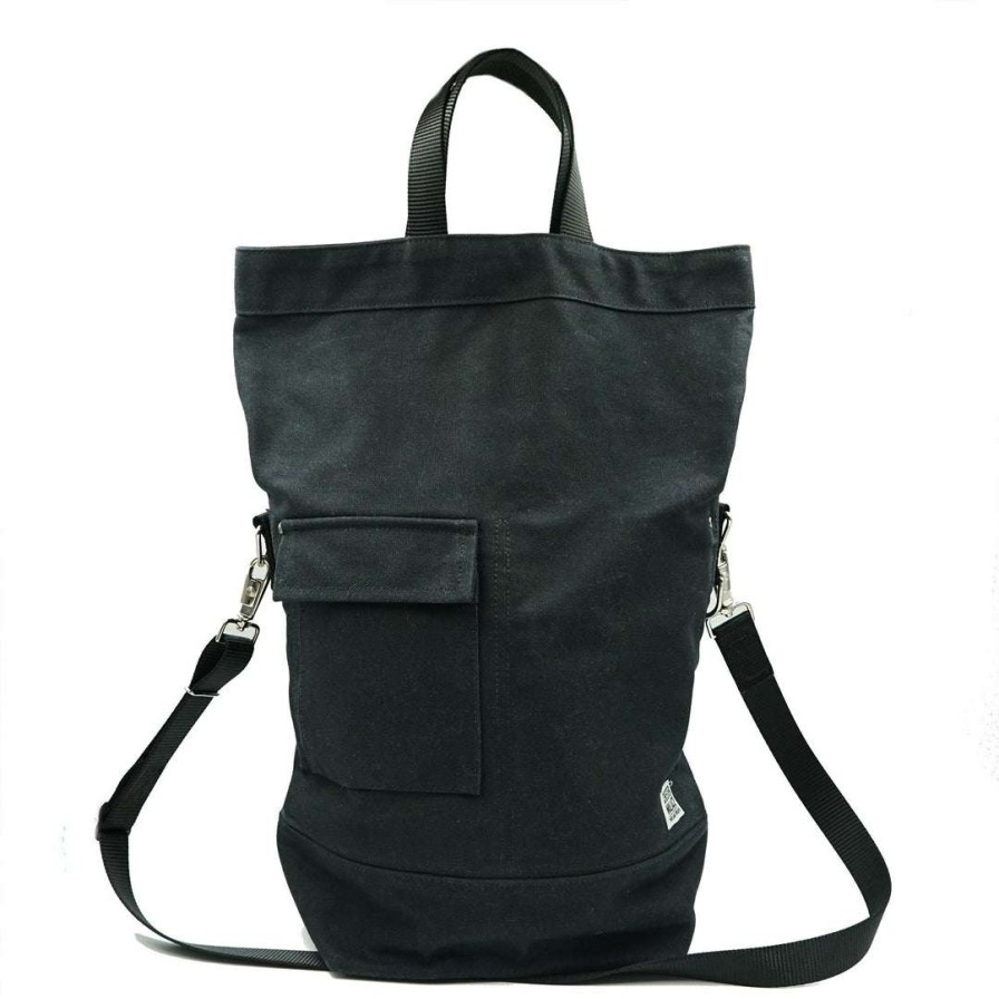 Gifts * | Chester Wallace Upright Tote Black Waxed/Black + Black