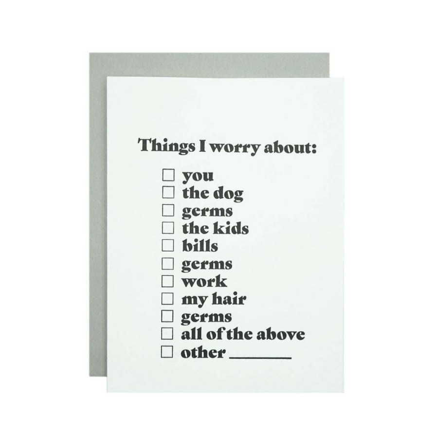 Gifts * | Madehere Things I Worry About Card For Grads White