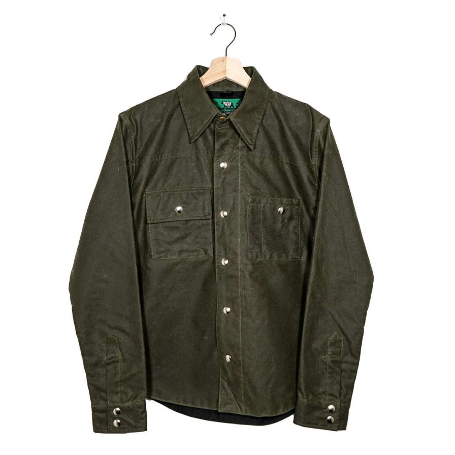 Apparel * | Black Bear Brand Wax Canvas Shirt Jacket Hunter Green