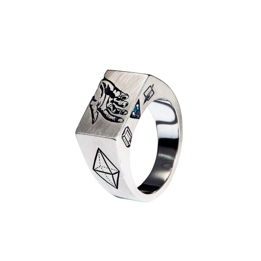 Jewelry * | Third Eye Assembly Touch 5 Senses Signet Ring Jewelry