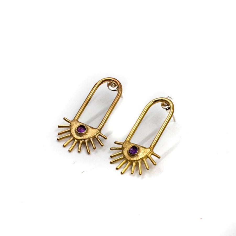 Jewelry * | Jewelry Sun Drop Brass Earring By Embr