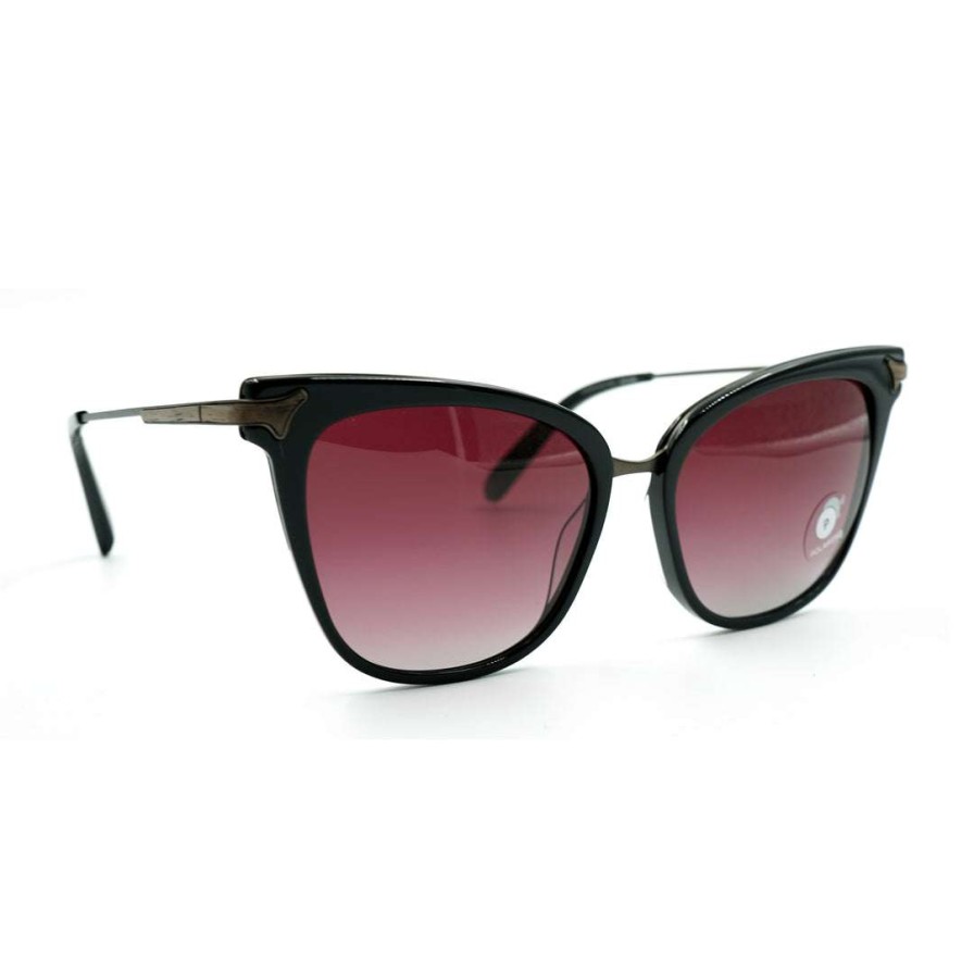 Accessories * | Shwood Arlene Acetate Black & Rose Fade Polarized Sunglasses Black & Gunmetal - Rose Fade Polarized