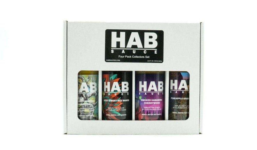 Home * | Hab Sauce Mixed 4-Pack 5Oz Hot Sauce Gift Box Food Default