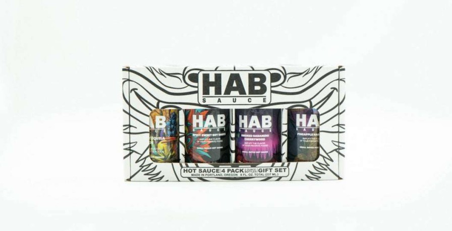 Home * | Hab Sauce Food Mixed 4-Pack 2Oz Hot Sauce Gift Box Default