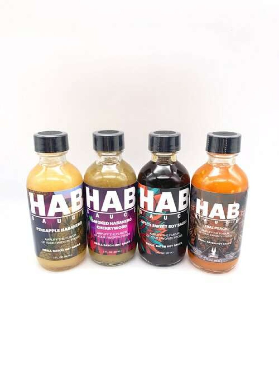 Home * | Hab Sauce Food Mixed 4-Pack 2Oz Hot Sauce Gift Box Default