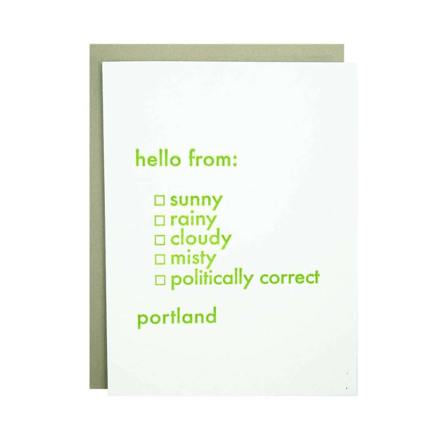 Gifts * | Madehere Hello From Portland Card For Grads White