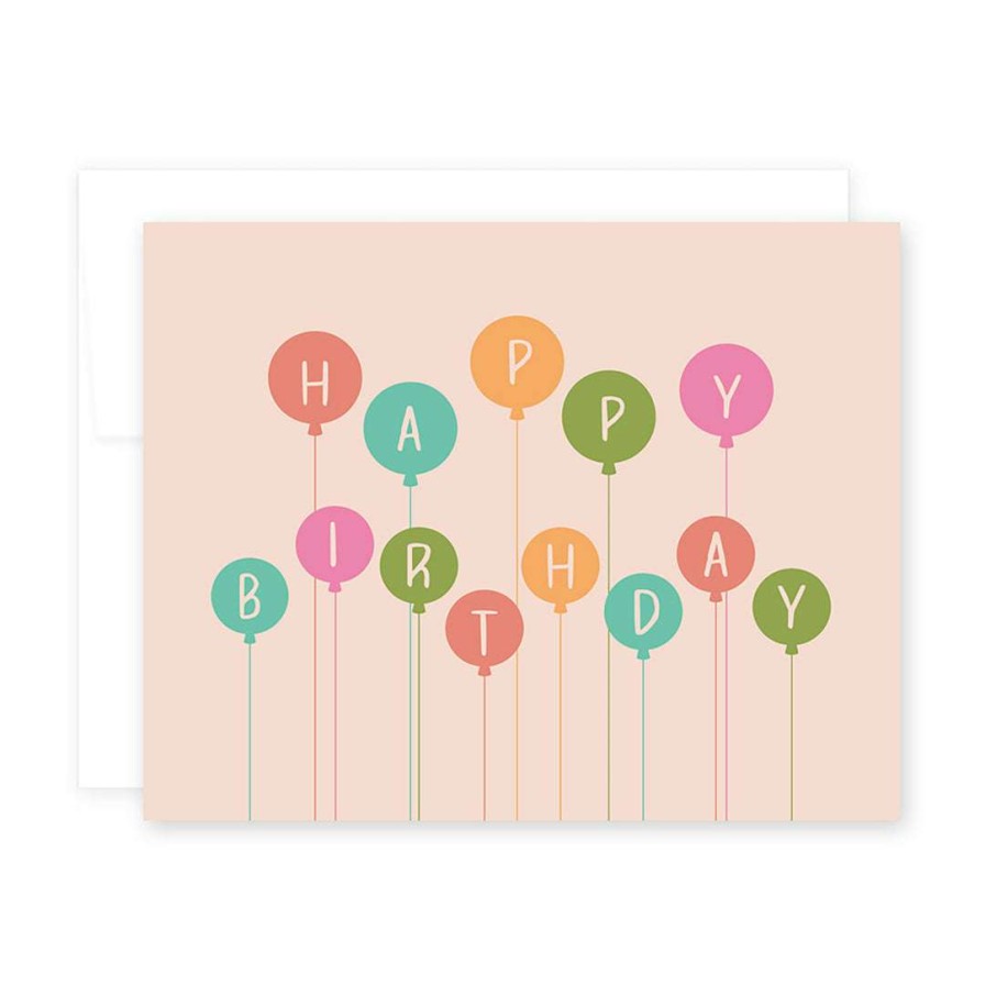 Gifts * | April Black Happy Birthday Balloons Card