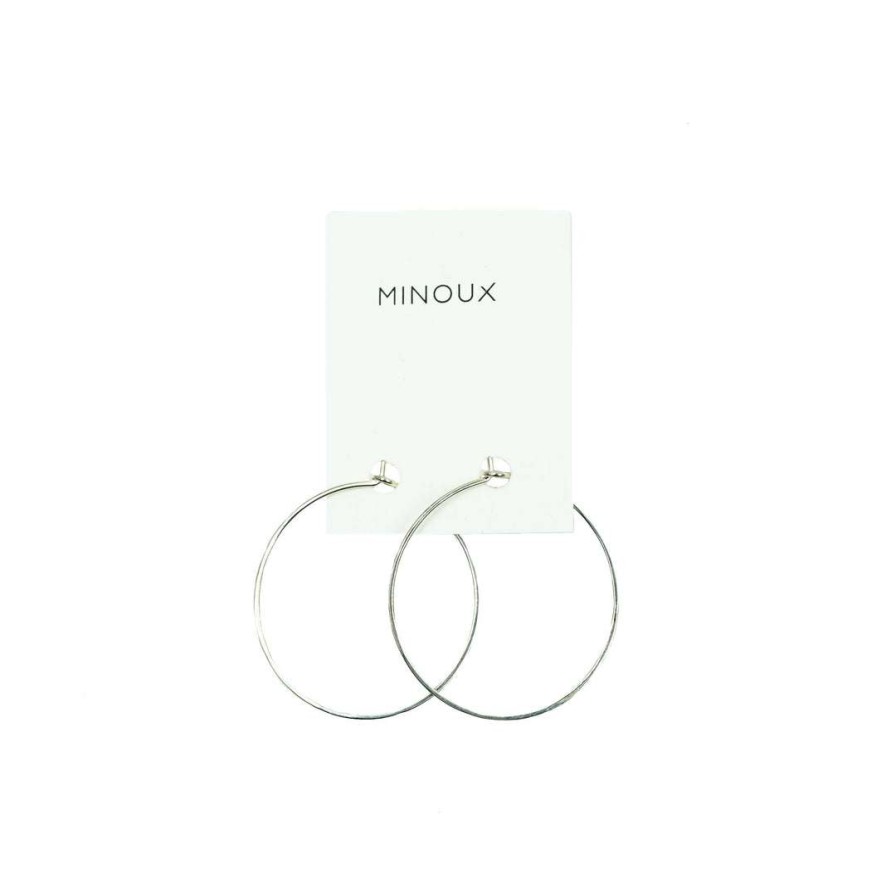 Jewelry * | Minoux Earrings Round Sterling Silver Hoops